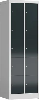 Produktbild von ClassiX Schließfachschrank anthrazit, lichtgrau X-520528, 10 Schließfächer 59,0 x 50,0 x 180,0 cm