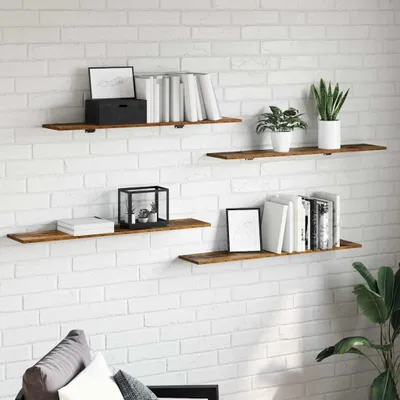 Obrázok produktu pre Maison Exclusive – Regálová doska, 3 úrovne, 4 kusy, 100 x 20 x 1,5 cm, drevovláknitá doska