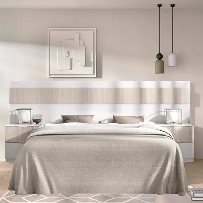 Image de Trudy - Tête de lit, 248x34 cm Blanc, Double