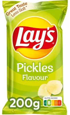 Obrázek produktu pro Lay's Flat Pickles Chips 200 g - Křupavé bramborové lupínky s nálevem