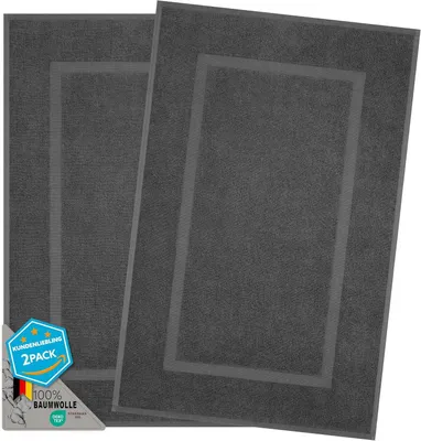Immagine prodotto di Set di due tappetini da bagno, 100% cotone, 900 g/m², 51x86 cm, per il bagno