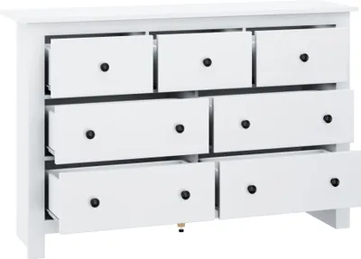 Produktbild von MODFU Kommode Sideboard mit 3 Türen und 3 Schubladen,Beistellschrank für Wohnzimmer,Schlafzimmer,Kinderzimmer,Jugendzimmer und Büro,Buffetschrank,Weiß