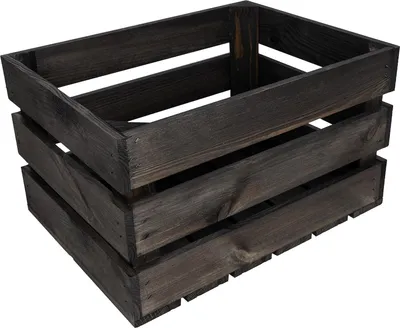 Produktbild von Creative Deco Holzkiste Schwarz | 40 x 30 x 23 cm | Deko Kiste Holz Obstkiste Weinkiste Aufbewahrungskiste