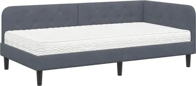 Obrázek produktu pro vidaXL Rohový rám postele tmavě šedý 90 x 200 cm samet