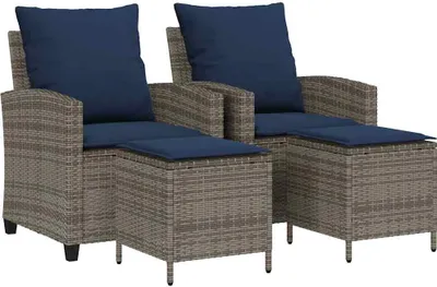 Zdjęcie produktu dla vidaXL 4-częściowa sofa ogrodowa z poduszkami z szarego polirattanu