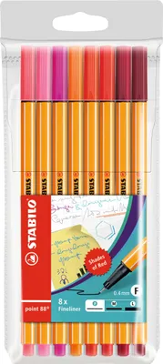 Produktbild von Fineliner - STABILO point 88 - 8er Etui - Rottöne