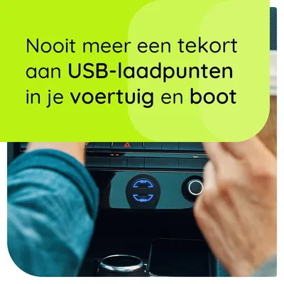 Produktbild von ProRide 12V USB Auto-Ladegerät 2 Anschlüsse QC3.0 mit Voltmeter