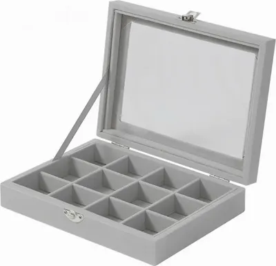 Obrázok produktu pre Herzberg HG-05309: Elegantný organizér na šperky so skleneným vekom s 12 priehradkami