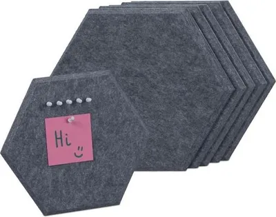 Immagine prodotto di Esagoni in feltro grigio per bacheca - 6 pz