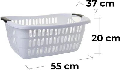 Produktbild von Wäschekorb-Set BASKLINE – 3er Set – 30 L – hellgrau – 55 × 37 × 20 cm