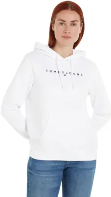 Produktbild von Tommy Jeans Damen Hoodie Regular Fit mit Kapuze, Weiß (White), XXS