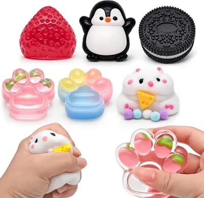 Productafbeelding van Fufu-squishies - Set van 6 - Taba-squishyset - Grote plakkerige Taba-squishy (grun)