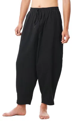 Produktbild von Baggy Haremshose für Herren - Lässige Baumwolle Leinen Yoga Strandhose