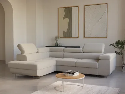 Produktbild von LetSit Ecksofa William L Curio Links Freistehendes Loungesofa Bequemes Ecksofa mit Schlaffunktion Schmutzabweisend Für Wohnzimmer Schlafzimmer Beige