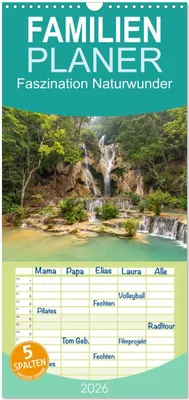 Produktbild von Familienplaner 2026 - Faszination Naturwunder mit 5 Spalten (Wandkalender, 21 x 45 cm) CALVENDO