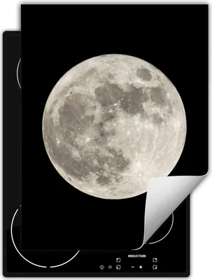 Produktbild von DarHaus Herdabdeckplatte Einteilig Küche Abdeckplatte für Glaskeramikfeld Abdeckung Induktionskochfeld Aufrollbare Matte 40x52 cm, schwarz - Mond
