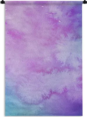 Produktbild von MuchoWow® Wandteppich Wandbehang Aquarell - Lila - Blau 60x90 cm Tapisserie Dekoration Wandtuch - Foto-Teppich - Abwaschbar