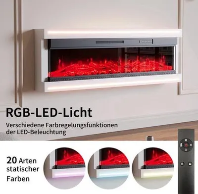 Zdjęcie produktu dla Kominek elektryczny 60 cali - 1500 W - Wygląd drewna z oświetleniem LED i pilotem