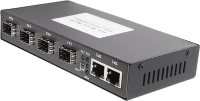 Zdjęcie produktu dla Konwerter mediów Ethernet RJ45 10/100/1000M 4 porty światłowodowe 2 porty jednomodowe podwójne światłowody dla IEEE802.3Z / AB 1000Base?SXLX