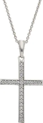 Produktbild von Kettenanhänger Weißgold 585 Zirkonia Kreuz JL25-02-0130 JuwelmaLux