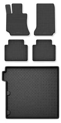 Produktbild von Gummimatten + Kofferraumwanne für Mercedes-Benz Klasa E W212 2009-2016 (Kombi) – Schwarz, Semi-Universal, angepasst – Wielganizator Semi-Universal