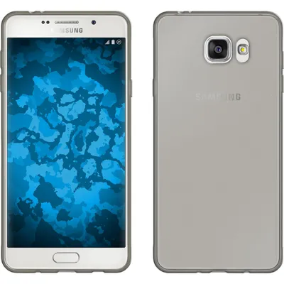 Produktbild von PhoneNatic Case kompatibel mit Samsung Galaxy A7 (2016) A710 - grau Silikon Hülle Slimcase + 2 Schutzfolien