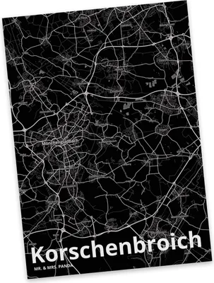 Produktbild von Mr. & Mrs. Panda Postkarte Korschenbroich - Geschenk, Postkarten, Grußkarte, Ansichtskarte, Fotokarte, Stadt, Dorf Karte Landkarte Map Stadtplan, Ansichtskarten