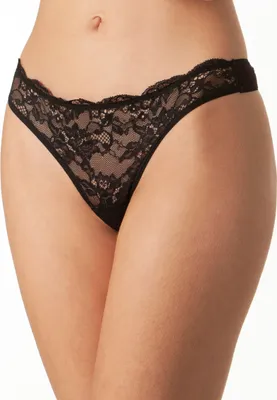 Produktbild von Yenita® String "Bambus" mit Spitze L Schwarz