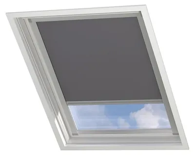 Produktbild von DTCH® Dachfenster verdunkelungsrollo für Velux PK06 hellgrau mit Führungsschiene, rollo für dachfenster, verdunkelungsrollo dachfenster