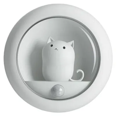 Produktbild von Neues kreatives LED-Nachtlicht mit USB-Aufladung, Flur- und Schlafzimmerlampe mit Bewegungssensor, Nachttischlampe, 1 Stück (Nachtkatze)