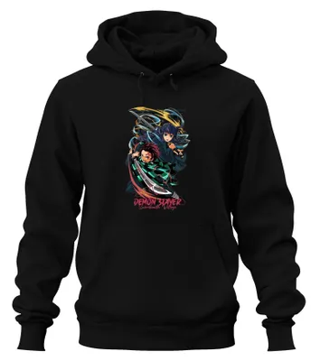 Obrázek produktu pro Uni mikina s kapucí Demon Slayer Swordsmith Village Tanjiro Sword Anime Gift, černá, M