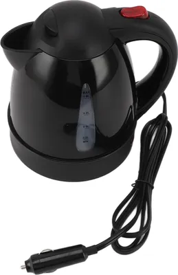 Image de bouilloire électrique portable 250W pour voiture avec allume-cigarette Road Trip 24V Truck Water Heated Tea Coffee Kettle Auto Shut Off 1000ml Black
