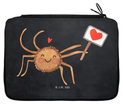 Produktbild von Mr. & Mrs. Panda Federmappe Spinne Agathe Motivation - Kreidetafel - Geschenk, Schlamper, Schlampermäppchen, Liebe, Glück, Federmäppchen, Vertrauen, Etui für Stifte