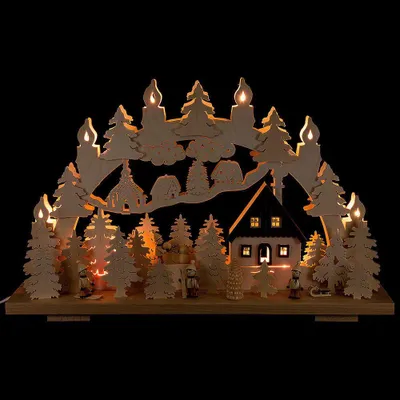 Produktbild von Schwibbogen Winter im Erzgebirge (50x32cm) von Schwibbola