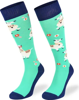 Produktbild von Skiety Reitbekleidung Damen & Herren - Kniestrümpfe für Damen & Herren - Reitsocken Reitsport Damen & Herren - Reitsocke Mädchen - Lama, 35-38