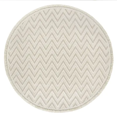 Produktbild von Teppich Wohnzimmer Esszimmer Boho Rauten Muster Geometrisch Mit Fransen Modern Grösse 120 cm Rund