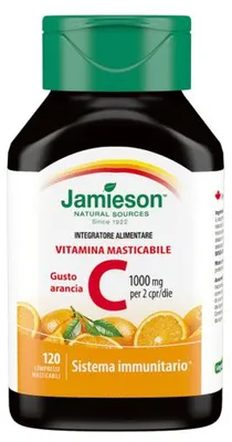 Produktbild von JAMIESON Vitamin C 1000, Kaugummis, Orangengeschmack, 120 Tabletten
