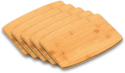 Produktbild von Kesper 58321  5er Set Schneidebrett Frühstücksbrett Bambus 27 x 19 x 1,3 cm