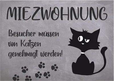 Produktbild von Türmatte Katze Miezwohnung in 50x70 cm als Fussabtreter
