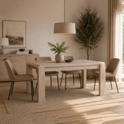Image de Kasano - Table extensible, 115x80x76h cm Chêne marron, 8 places