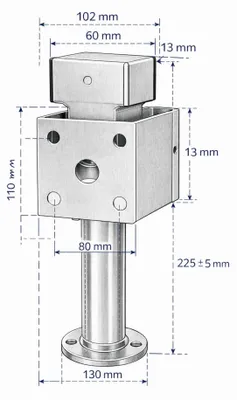 Produktbild von 2x Anhängerstütze 360–595 mm – Kurbelstütze Anhänger je 1350 kg Tragkraft – Abstellstütze SF60-D85-SW19-225+ADAP Stütze
