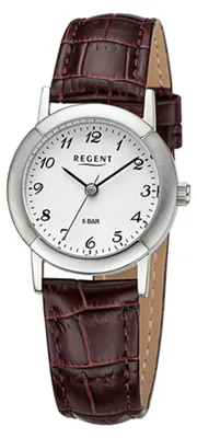 Produktbild von Regent Armbanduhr Damen Leder Analog Uhr braun Lederarmband URF1443