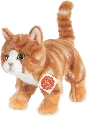 Produktbild von Teddy Hermann Katze, Kuscheltier, Stofftier, Plüschtier, Haustier, stehend, Plüsch, Rot getigert, 20 cm, 90682