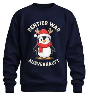 Obrázok produktu pre Reindeer bol vypredaný Penguin Christmas vtipný darček uni mikina pulóver, Navy, XXL