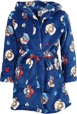 Produktbild von Paw Patrol Chase Marshall Jungen Fleece Bademantel mit Kapuze – Blau / 122/128