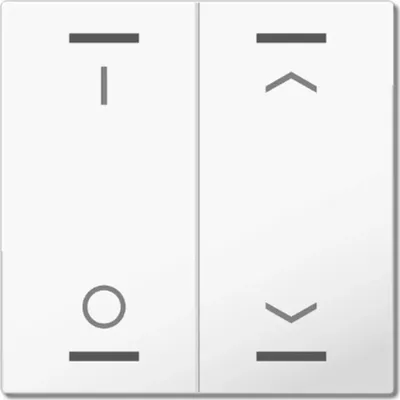 Image de MDT Bascule KNX Bouton Light 55 double blanc pur brillant – Commutation & store, 1 pièce.