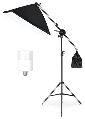 Zdjęcie produktu dla Wysięgnik statywowy, regulowana długość, przenośna konstrukcja, lampa z softboxem na statywie