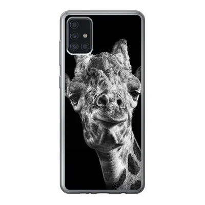 Produktbild von MuchoWow® Handyhülle Schutzhülle Hülle für Samsung Galaxy A52 5G Giraffe - Tier - Schwarz - Weiß Silikon Softcase Handy Hülle - Umschlag