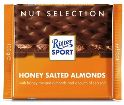 Zdjęcie produktu dla Ritter Sport Czekolada mleczna z całymi migdałami solonymi w miodzie 100g