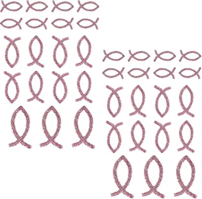 Produktbild von Oblique Unique 38 Fisch Sticker Glitzer Aufkleber Kommunion Taufe Tisch Deko - rosa